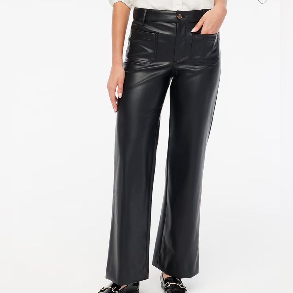 J. Crew Faux Leather Wide Leg Pants 28L